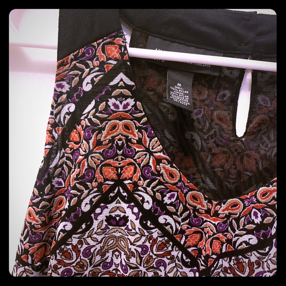 Blouse- tank style, lace edging, chiffon material